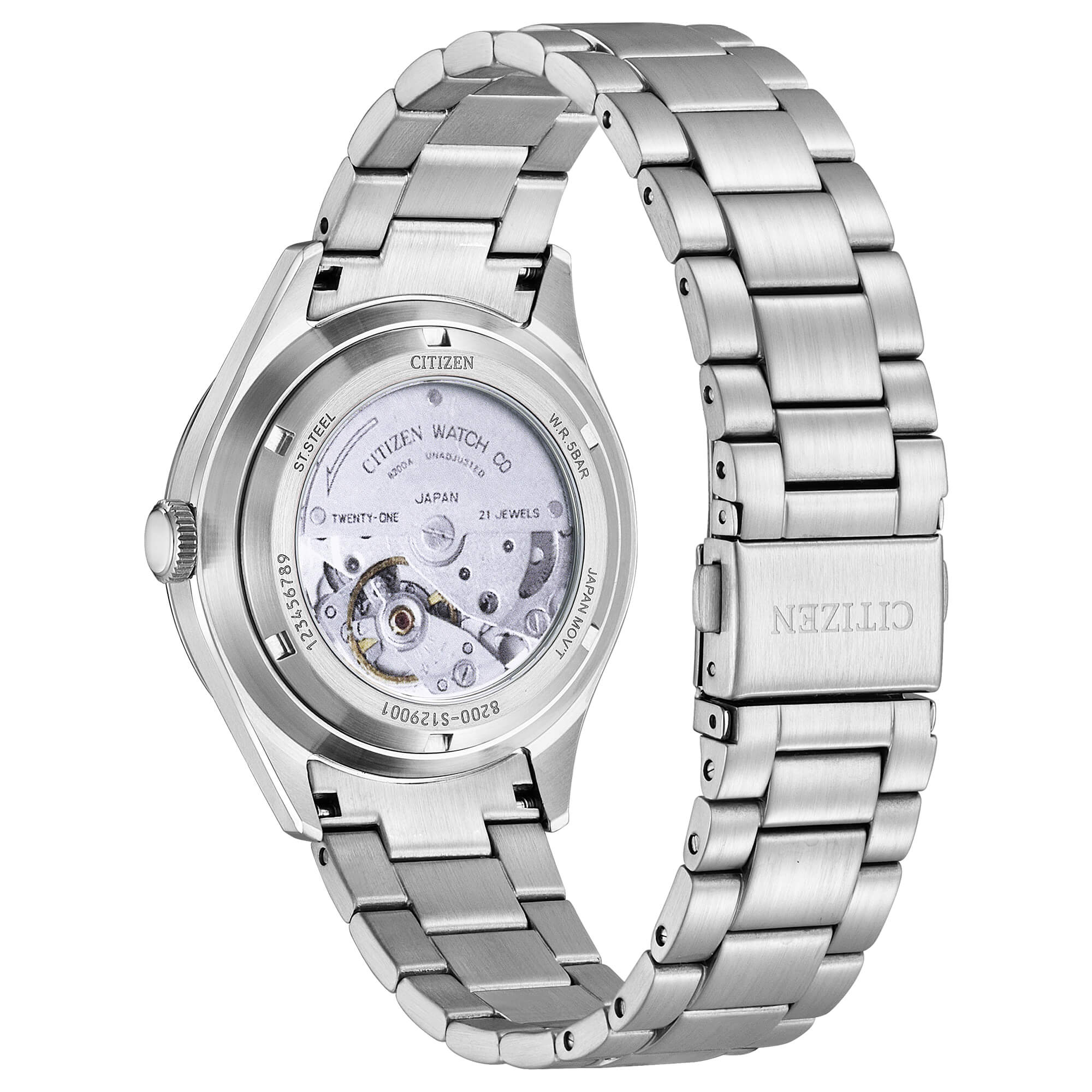 Orologio Uomo Citizen Automatico Acciaio Bianco Doppia Data NH8391-51A